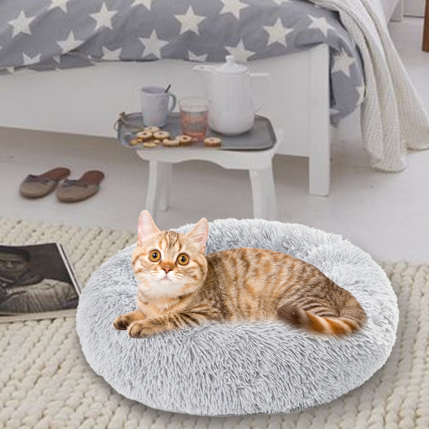 Fantastic Fluffy Donut Dog Bed Warm and Soft